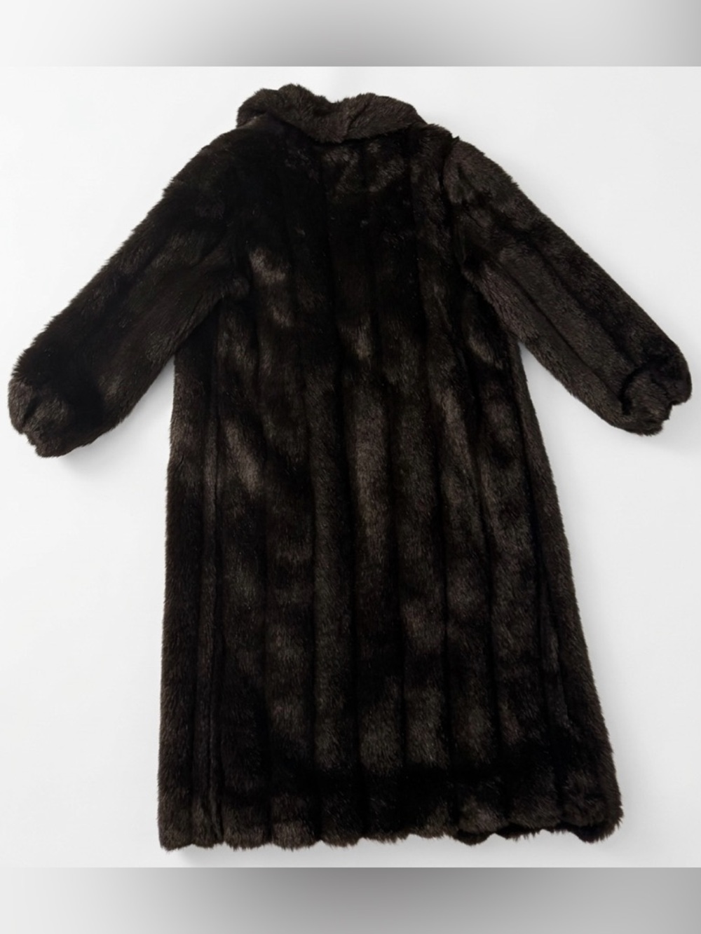 Monterey Fashions Long Black Faux Fur Long Coat - Classic Women's Outerwear - Picture 3 of 11